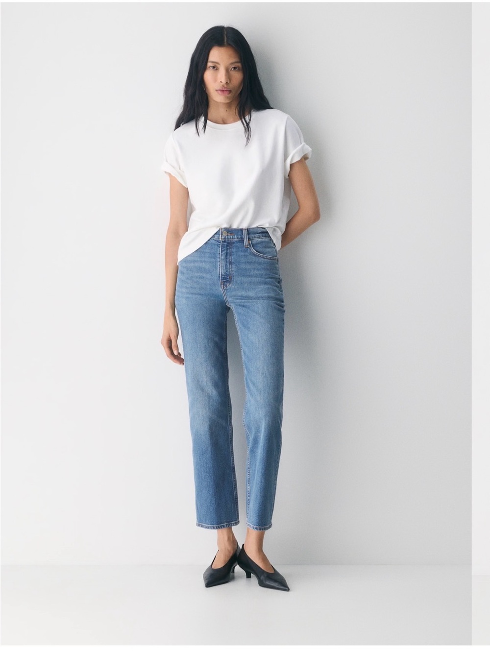 Denim Forum The Arlo High Rise Straight Jeans Women’s Size 25 Light Wash 28L